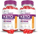 Justified Laboratories (2 Pack Fast Ripped Keto ACV Gummies Extreme 2000MG Fast Ripped Keto Gummies Apple Cider Vinegar Formed with Pomegranate Beet Buice Powder B12 Vegan Non GMO 120 Gummys