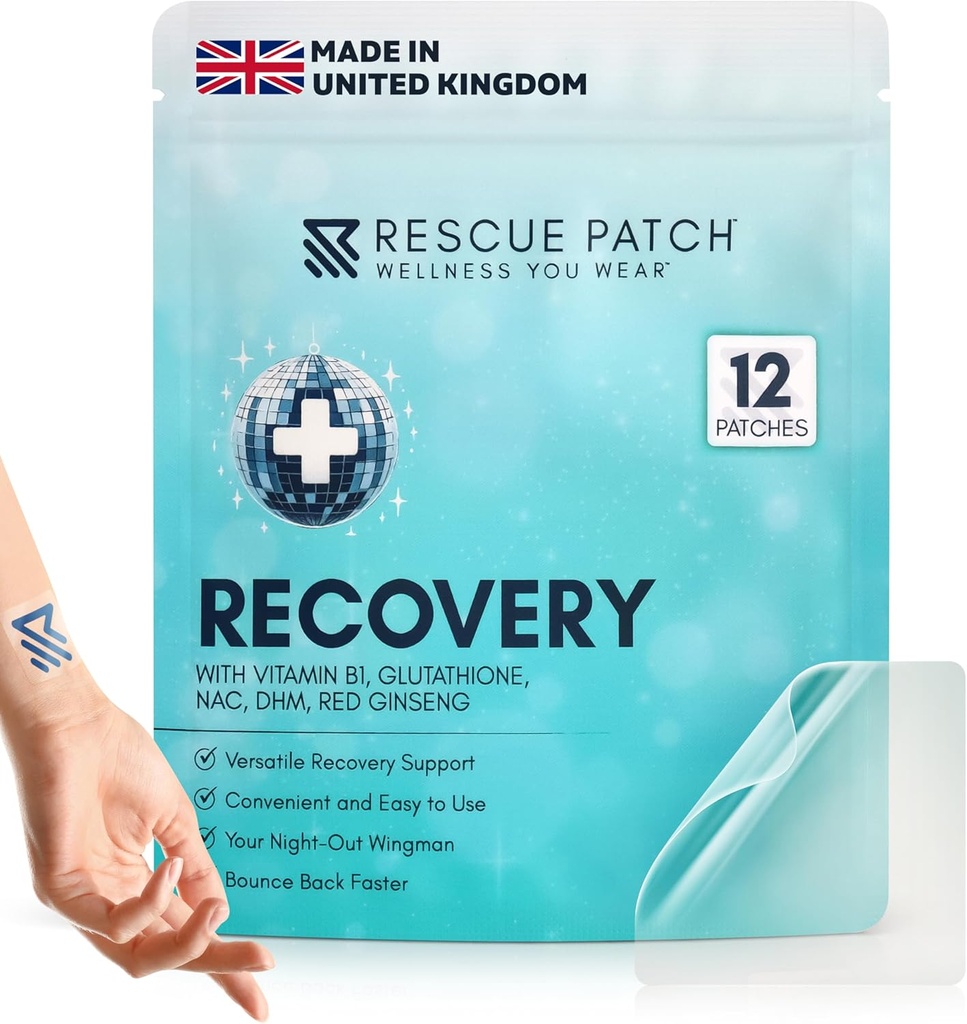 Recovery Patch, Pinking Patches για μετά την ανακούφιση του κόμματος, φυσικά Patches αποκατάστασης του κόμματος για την ενυδάτωση και την ενεργειακή υποστήριξη, όλα-φυσικά συστατικά και Vegan (1, 12, κόμης)