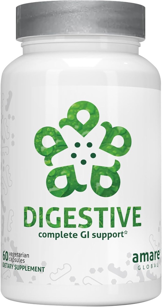 Dgestive Complete GI Support of Upper, Middle ve Lower Gastrointestinal System, 60 Capsules