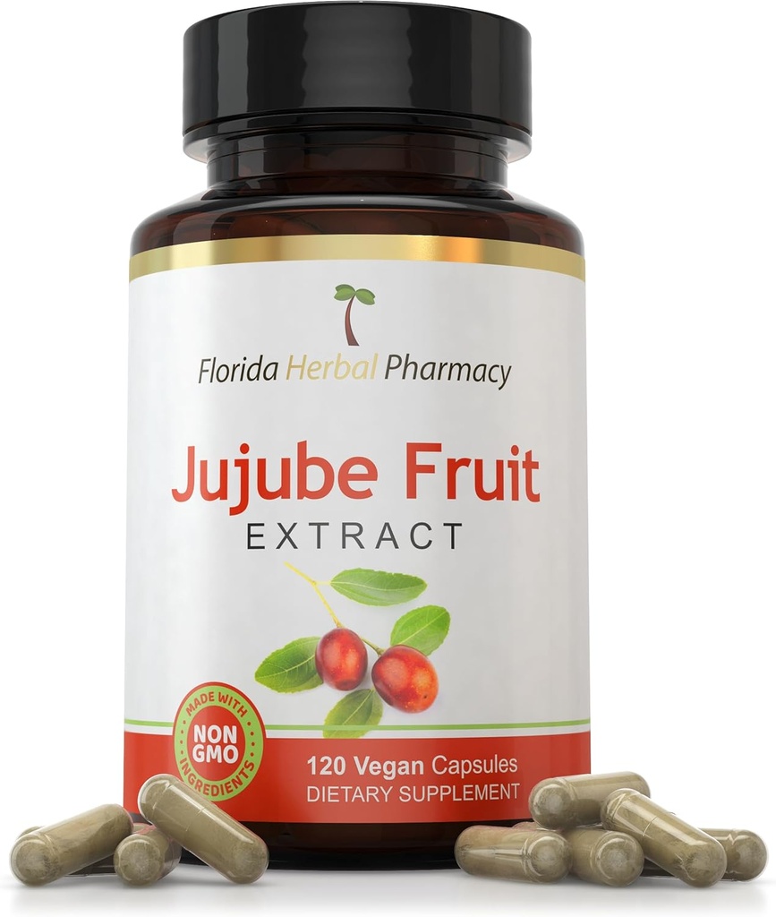 Florida Herbal Pharmacy, Jujube Συμπλήρωμα Εκχυλίσματος Φρούτων Κάψουλες 10:1 (120 Κάψουλες) 500 mg ανά Καψάκιο, 1000 mg Σερβίροντας