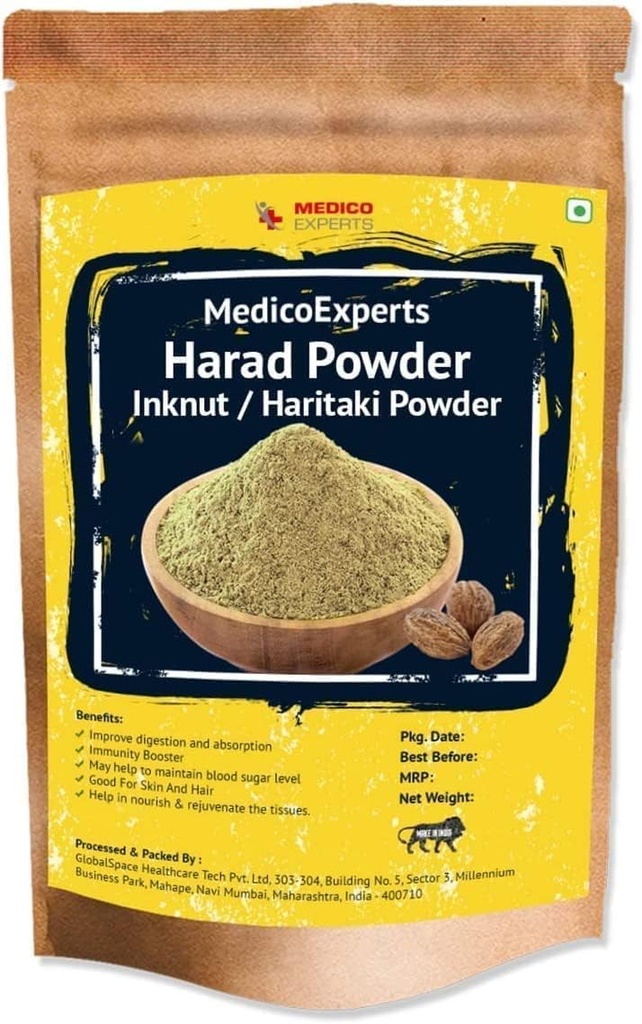 SENTA Haritaki Toz Organik - 100 GMS | 100% Pure Harde Toz | Kadukkai Toz | Harad Toz | Inknut Toz for Dark Circles, Face, Skin & Health Digestion
