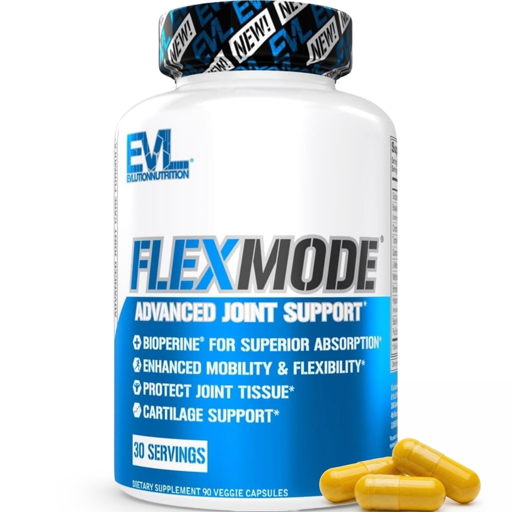 Evlution High Abxia Joint Support Supplement FLEXMODE Ortak Supplement with Advanced Joint Vitamins Including Glucosamine Chondroitin MSM Boswellia and Hyaluronic Acid - 30 Servisler
