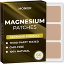 MONIER Magnesium Patches (Pack of 60) - 100% Natural Patch for Women and Men - with Calcium - Muscle and Bone Support, Calming - Enhanced Formula
