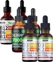 NUSAVA Strawberry Flavored D3 K2, Chlorophyll, & Vitamin B12 Liquid Drops Sche - Kalp, Enerji, Beyin ve Immune Desteği - Gluten-Free, 2pk Her Şey