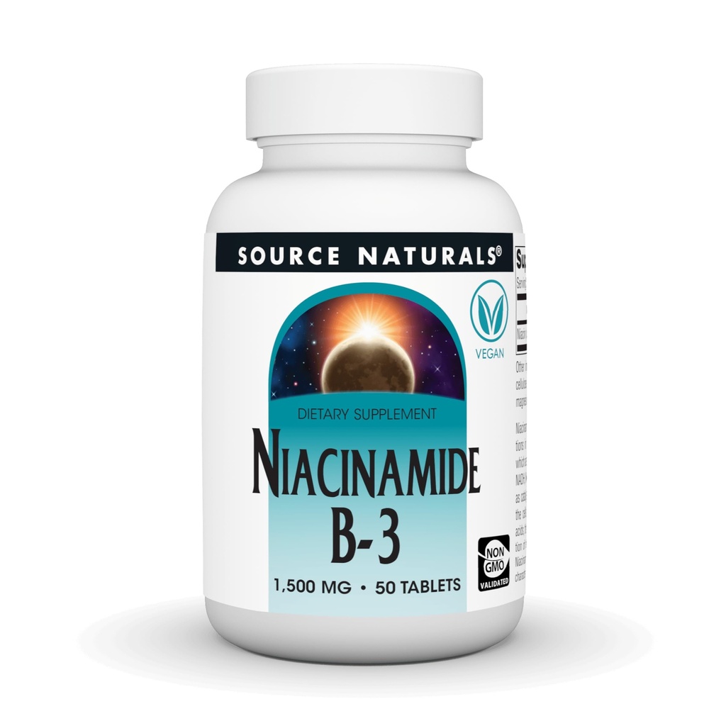 Source Naturals Niacinamid B-3, 1500 mg Diyetsel Supplement - 50 Tablet