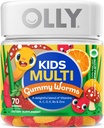 OLLY Kids Multivitamin Gummy Worms Sour Meyve Zehir Vitaminleri A C D E Bs çinko 45 Gün Supply 70 Count