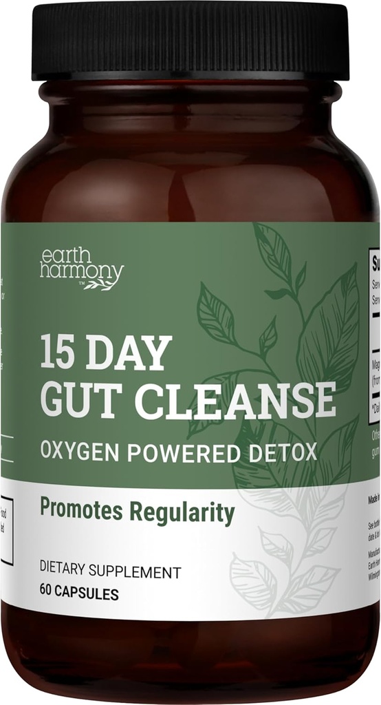 15 Günlük Gut Cleanse Detox for Women and Men - Vegan, Non-GMO Materialss For Waist Kayıp ve Constipation Relief With A 15 Day Cleanse Gut Support Without Cramping, As Seen On TikTok (60 Capsules)