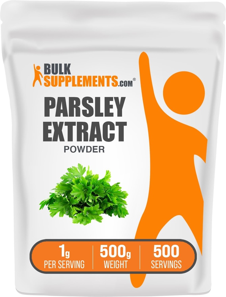 BulkSupplements.com Σκόνη Εκχυλίσματος Μαϊντανού - Συμπλήρωμα Μαϊντανού, πηγή αντιοξειδωτικών, συμπλήρωμα βοτάνων - Χωρίς γλουτένη, 1g ανά Σερβίρισμα, 500g (1.1 lbs) (Συσκευασία των 1)