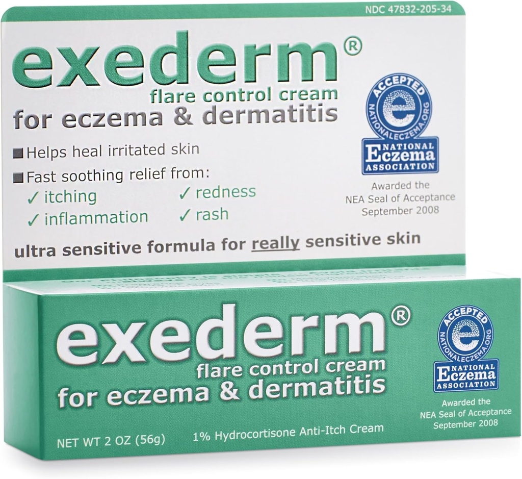 Exederm Flare Control Cream for Eczema & Dermatitis, 2oz