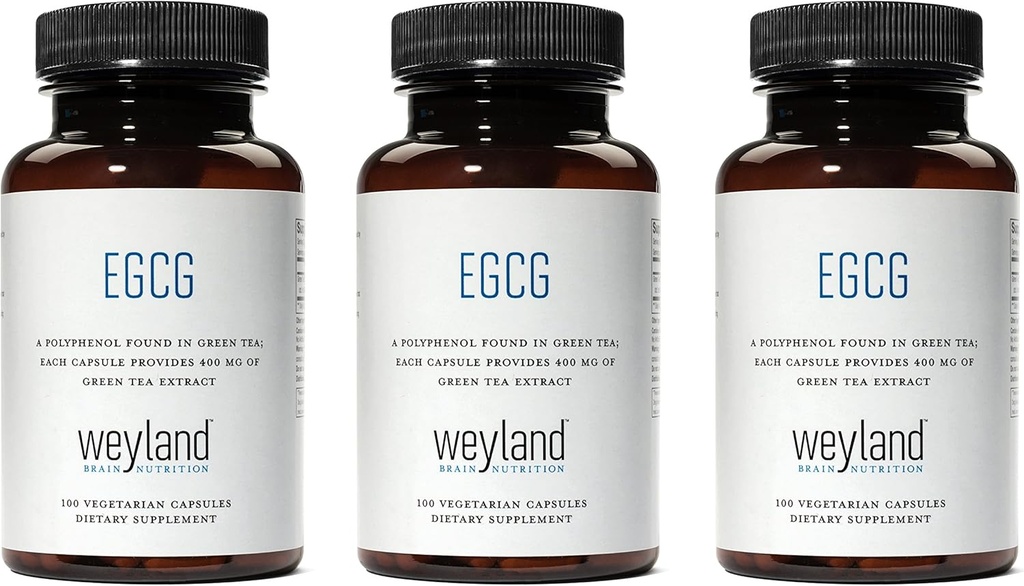 EGCG | Green Tea Extract | 400 mg - Antioksi Supplement | Vegan, Gluten Free | 100 Vegetarian Capsules (Pack of 3)