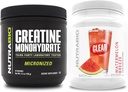NutraBio Kretine Monohidrat, Unflavored, (150 g) ve Clear Whey Protein Isolate, (Watermelon Breeze) Tamam Sche – Kas Enerji, maksimum Büyüme, Kurtarma ve Güçlü
