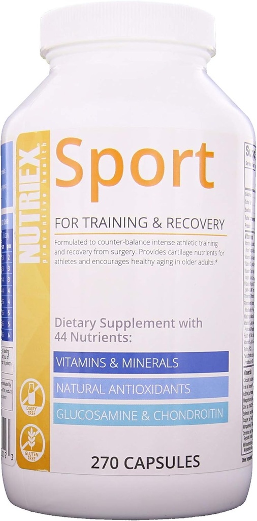 Nutriex Sport Ολοκληρωμένο συμπλήρωμα πολυβιταμίνης με γλυκοζαμίνη & χονδροϊτίνη 270 κάψουλες