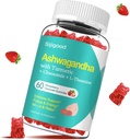 L-theanine ile Ashwagandha Gummies, Kadınlar için Ashwa Root Supplement Gummy, 60 Strawberry Flavored Gummies
