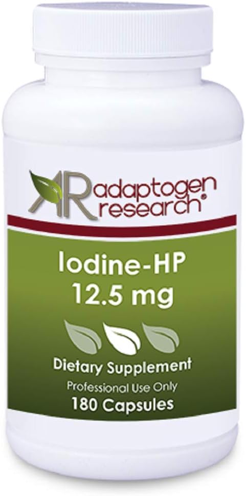 Iodine - HP 12.5 mg | Yüksek Potency Iodine Kompleksi | sodyum Iodide Pyumide | 180 Vejetaryen Capsules | Adaptogen Araştırma
