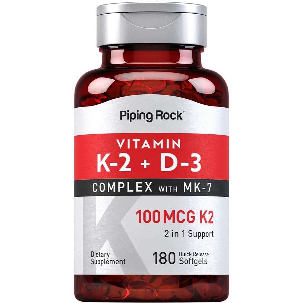 Piping Rock Βιταμίνη K2 D3 συμπλήρωμα 