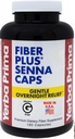 Yerba Prima Fiber Plus Senna Capsules, 180 Kont - Gece Yardımı, ABD Made, Non-GMO, Gluten-Free