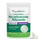 NAD Nicotinamid Riboside Resveratrol 900 mg, NAD Supplement Support Cellular Health, Anti-Aging, Energy, Focus - 80 Capsules
