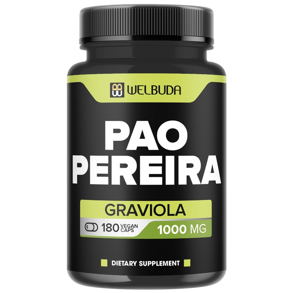 180 κάψουλες - 600mg Pao Pereira εκχύλισμα βοτάνων 10:1 με 400mg Graviola Soursop - Συνδυασμένη Φόρμουλα για το ανοσοποιητικό σύστημα, Άνετο μυαλό, διαχείριση σώματος και υποστήριξη δύναμης
