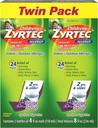 Zyrtec 24 Hr Çocuk Alerji Syrup with Cetirizine, Sugar-Free Grape, Twin Pack of 4 fl. oz