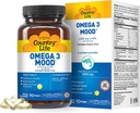 Country Life Omega 3 Mood – 2000 mg Fish Oil with EPA & DHA – Brain, Heart & Mood Support – Lemon Flavored, No Fishy Aftertaste – sertifikalı Gluten Free, Non-GMO – 90 Softgels