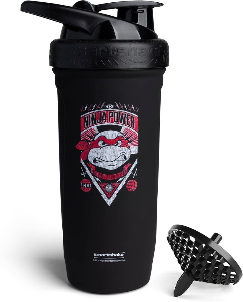 Smartshake TMNT Ninja Power Reforce Paslanmaz Çelik Protein Shaker Şişe 900 ml | 30 oz - Leakproof Vida-on Lid - Honda Free - Unisex - Blackshake TMNT Ninja Power Reforce Paslanmaz Çelik Protein Shaker Şişe 900 ml | 30 oz - Leakproof Vida-on Lid -