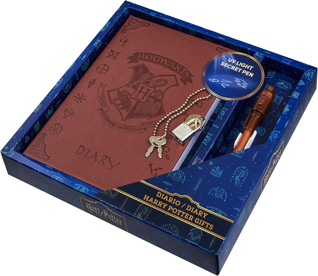Harry Potter, Çocuklar için UV Invisible Ink Pen ile Günlüğü, Gençler, Gizli Dergi Anahtar, Lined Pages, Stationery Materials, Çocuklar için Hediyeler (Kahçe UV Pen)