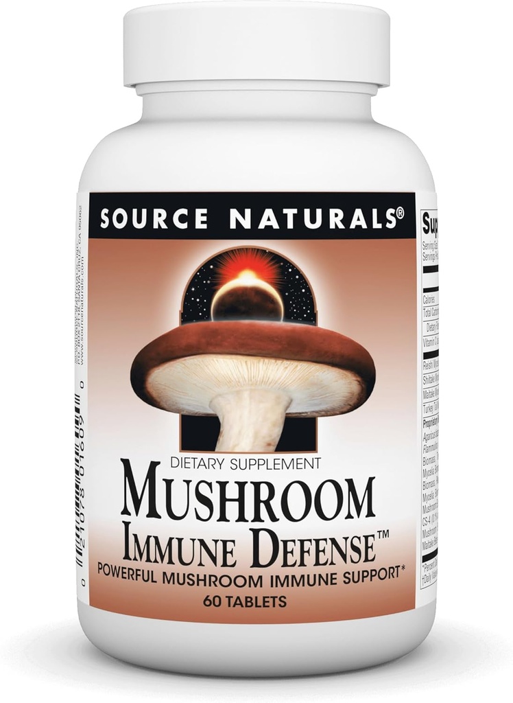 Source Naturals Mushroom Ανοσοποιητική Άμυνα, Ισχυρή Ανοσοποιητική Υποστήριξη Μανιταριών*, 16 Blend Complex - 60 Tablets