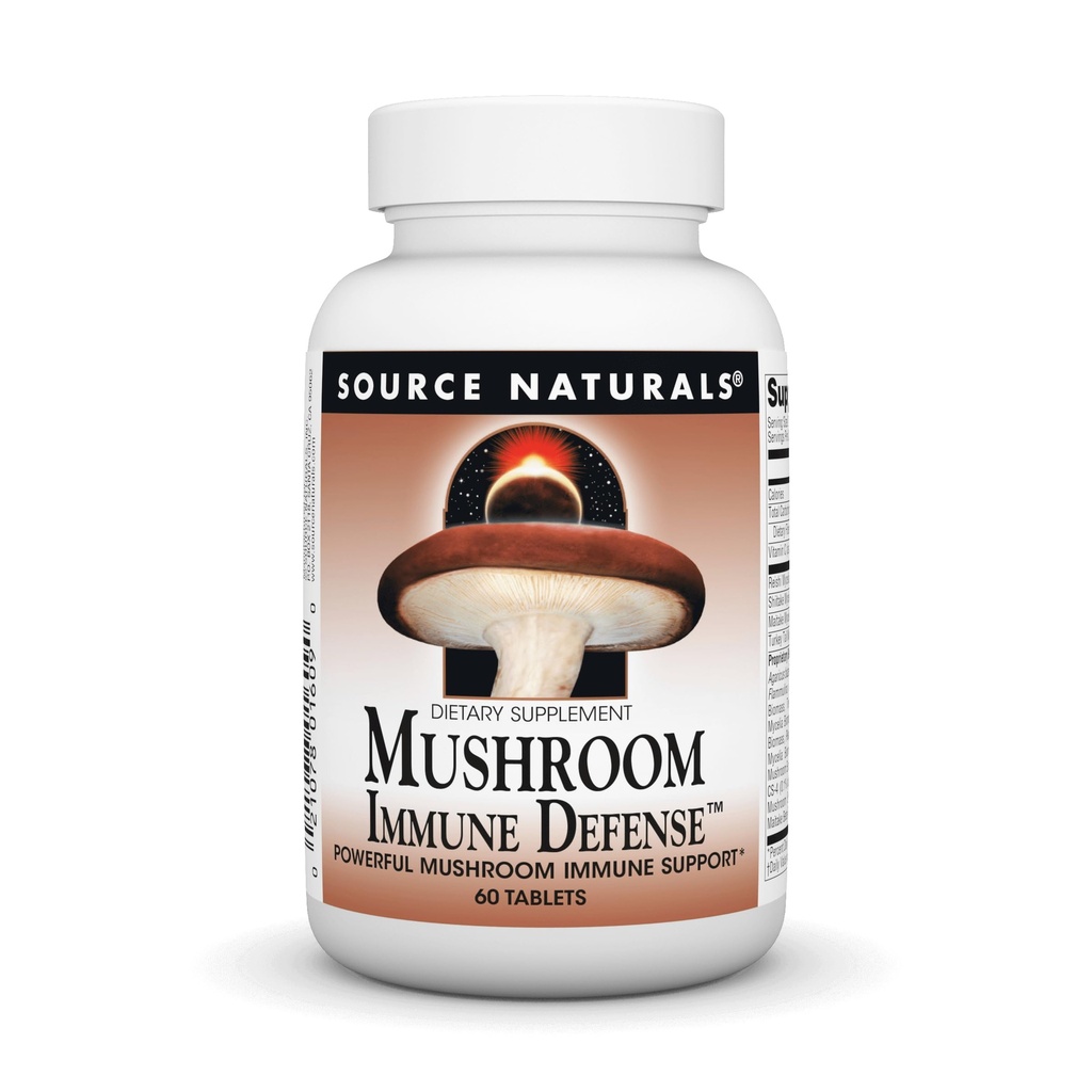 Source Naturals Mushroom Immune Defense, Güçlü Mushroom Immune Support*, 16 Blend Kompleksi - 60 Tablet