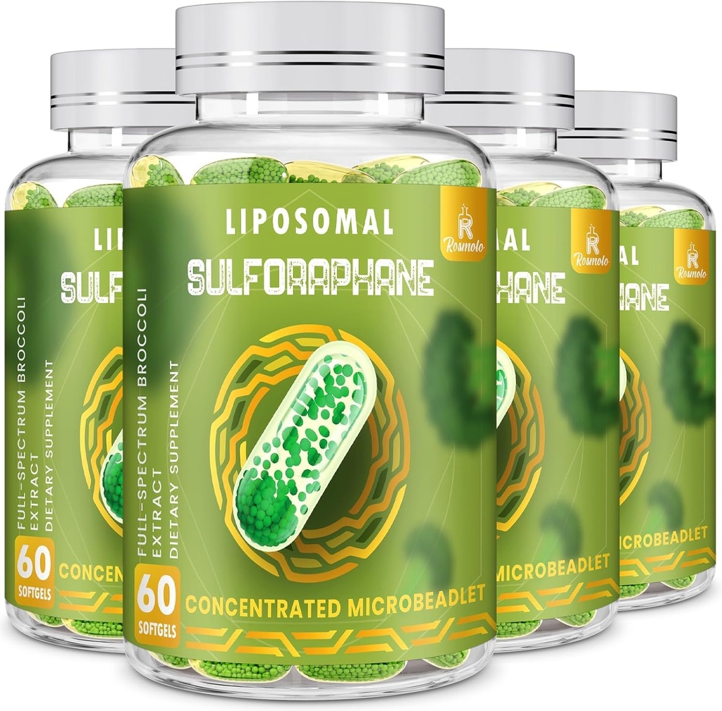 800 MG Liposomal Sulforaphane, Maksimum Aborpsiyon ve Potency için Güçlü Çift-Delivery, Full-Spectrum Broccoli Ekstraksiyon, Antioksi & Liver Supplement, 240 Softgels