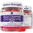 Glucosamine Chondroitin Gummies, Sugar Free Glucosamine Chondroitin MSM Supplement, Boswellia Turmeric, Hydrolyzed Collagen & Hyaluronic Acid, Bone Health for Men & Women, 120 Cts