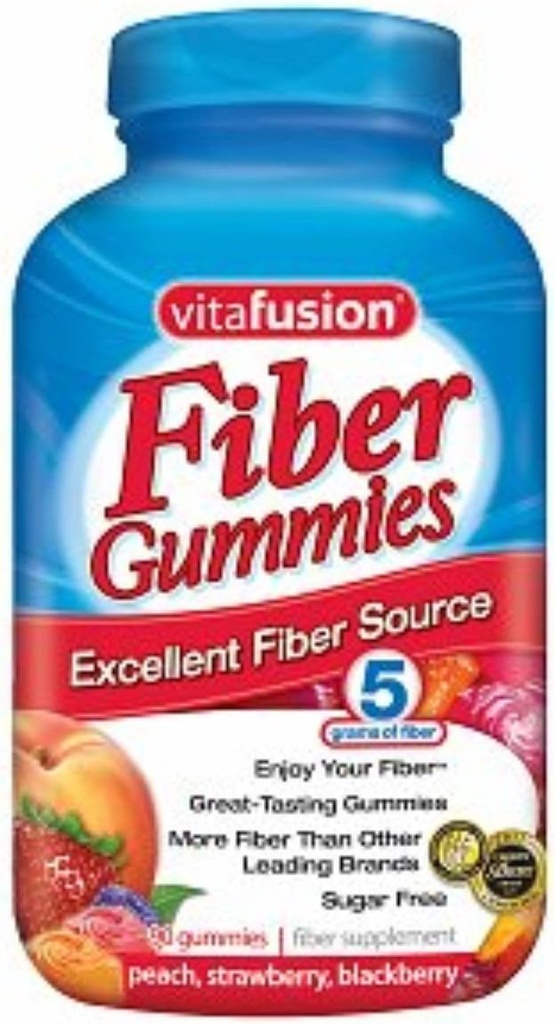 Vitafusion Fiber Gummies Fiber Supplement Ροδάκινο, Φράουλα και Blackberry Flavors 90 Κάθε (πακέτο του 2)