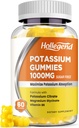 Potasyum Gummies 1000 mg, Max B6 Magnezyum Vitamini ile Potasyum Absoption Meeting, Yetişkinler için Pyum Citrate Supplement, Sugar Free, 60 Count