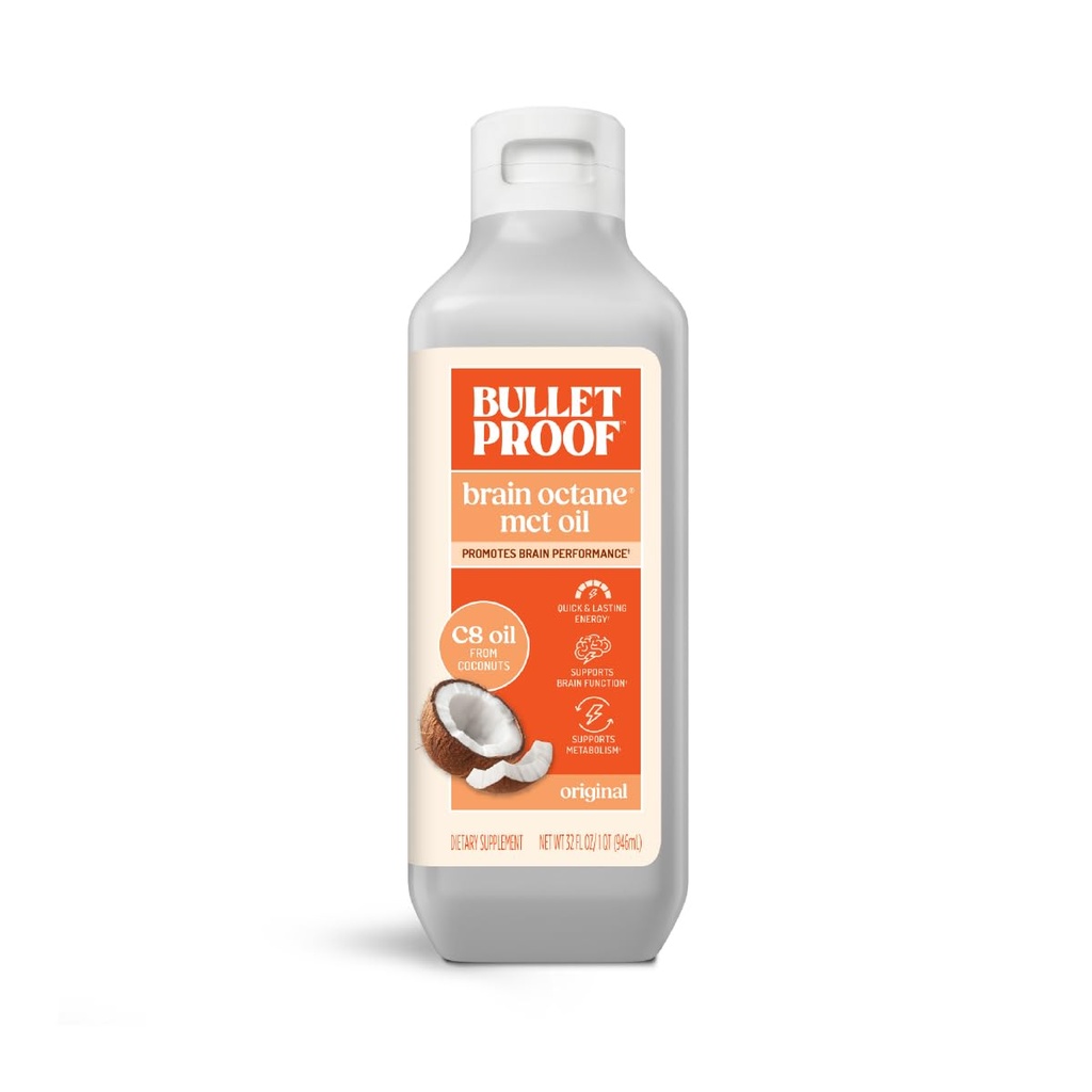 Ses geçirmez beyin Octane C8 MCT Oil, 32 Ounces, Sustained Energy ve Fewer Cravings
