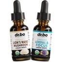 Lions Mane Mushroom & Adrenal Drops - Organik Lion's Mane Mushroom Liquid Tincture & Adrenal and Focus Supplement Drops, Fog, Brain Health Supplements - Organik Lions Extract Cortisol Support