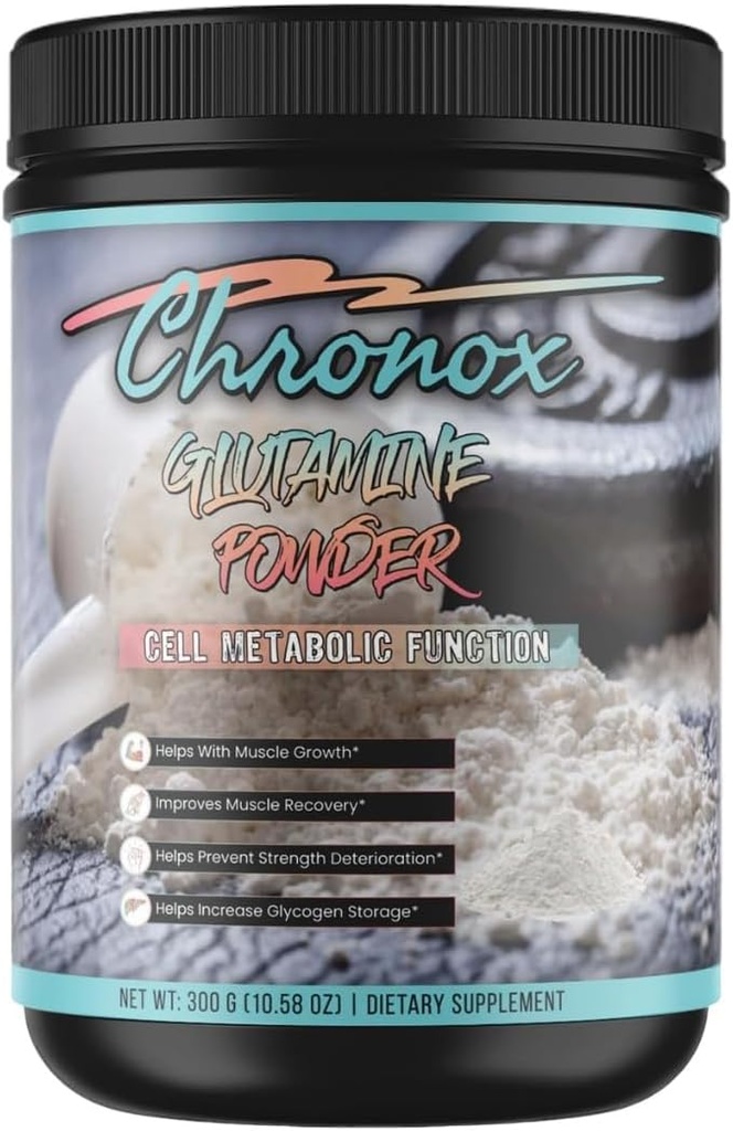 Chronox Organic Glutamine Powder - Ενισχύει τον Μεταβολισμό και τη Φυσική Απόδοση των κυττάρων - Συμπλήρωμα Γλουταμίνης για την αποκατάσταση και την αποκατάσταση των μυών - Γλουταμίνη Σκόνη Οργανική Βελτιώνει τα επίπεδα καταλληλότητας