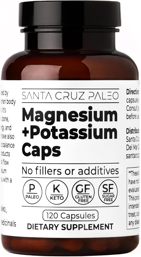 Santa Cruz Paleo Magnezyum Pyum Capsules,120 Capsules, Magnezyum Glycinate ve Pyumoid Citrate, Gluten Free, Keto, Sugar Free, Paleo, For General Health, Brain, Muscle, Bone and Energy Support.