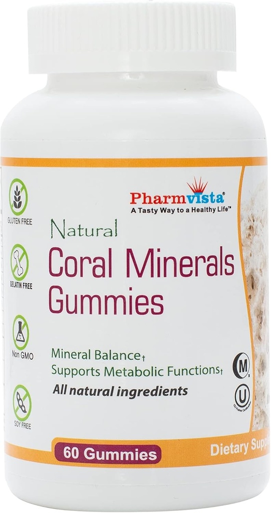 Coraldis Gummies with Trace Minerals - Tasty, Vegan, Gluten Free Gummies with Naturaluba & Vitamin D3, 60 Count Count Count