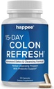 Happee Colon Cleanser & Detox for Kilo Kayıp Desteği - 15 Gün Koloni Temiz Pills & Gut Destek Probiyotikler Erkekler Kadınlar - Hızlı Doğal Laxatives Constipation Relief Relief