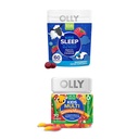 OLLY Kids Sleep Gummy, Melatonin, L Theanine, Chamomile, 60 Count and Kids Multivitamin Gummy Worms, Vitamins A C D E Bs çinko, 70 Kont
