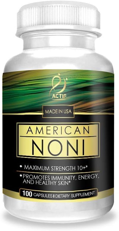 Actif Organic Noni Μέγιστη Αντοχή - 100% Φυσικό Χαβανέζικο Noni, μη GMO, Made in USA, 100 Count