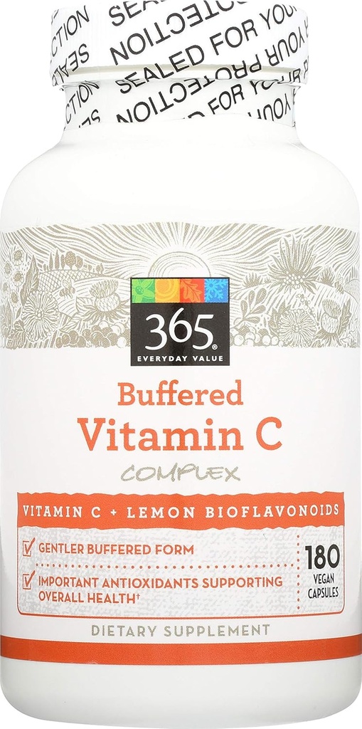 365 by Whole Foods Market, Buffered Vitamin C with Bioflavonoids 500 mg, 180 Count