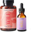 Wile Women's Stress Relief Supplement & Un-Worry Drops, 2-Pack, Women, (1) Şişe Herbal Supplements 60 Capsules & (1) Stres Yardımı Tincture, 1fl ozzry