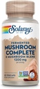 SOLARAY Fermented Mushroom Complete - Organic Chaga, Reishi, Shiitake, Cordyceps, Turkey Tail Mushroom and Lions Mane Supplement Caps - 8 Mushroom Supplement - Non-GMO, 30 Servings, 60 VegCaps