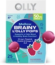 OLLY Mellow Buddies L’OLLY Pops, L-Θεανίνη, Χολίνη, Omega-3 ALA, Παιδιά 4+ συμπλήρωμα διατροφής Γλειφιτζούρια, Υποστηρίζει μια ήρεμη Mood & υγιή λειτουργία του εγκεφάλου,* Vegan, Raspberry Γεύση, 25 κόμης