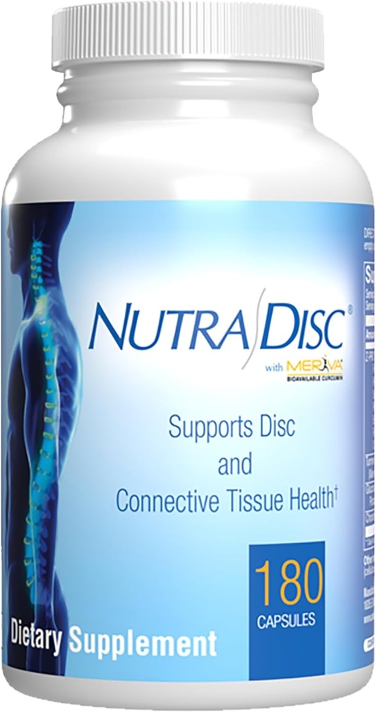 Nutra Disc & Joint Support Supplement - Clinically Formated Restilative Cartilage Ligament and Tendon Supplement with Patented Meriva Curcumin & Glucosamine and Chondroitin for Adults - 90 Servings
