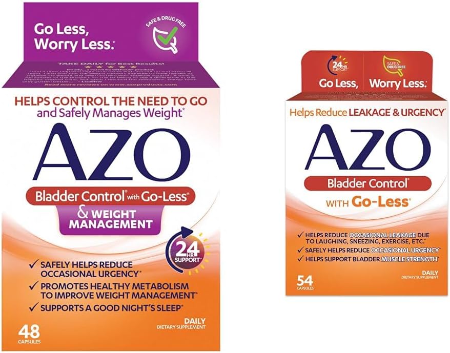 AZO Έλεγχος της ουροδόχου κύστης με Go-Less® & Διαχείριση βάρους Συμπλήρωμα διατροφής & Ελέγχου της ουροδόχου κύστης με Go-Less ημερήσιο συμπλήρωμα