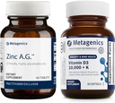 Μεταγονική Δέσμη - Ψευδάργυρος A.G. & D3 10.000 + K - 60 Δισκία Ψευδάργυρου A.G. για Ανοσολογική Υποστήριξη, Υγεία των Οστών, Μεταβολισμός Ενέργειας - 60 Softgels D3 10.000 + K για Ανοσολογική Υποστήριξη, Υγεία Καρδιάς