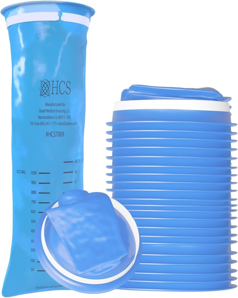 HCS Emesis Çanta Üniforması - Premium, Hastane Grade, Yetişkinler ve Çocuklar - Otomobil için Vomit Çantası, Seyahat, Ev Kullanımı - Up, Barf, Puke - 24, Güçlü (40 fl oz)