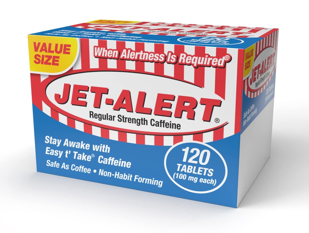 Jet-Alert 100 MG Κάθε καρτέλα καφεΐνης 120 κόμης