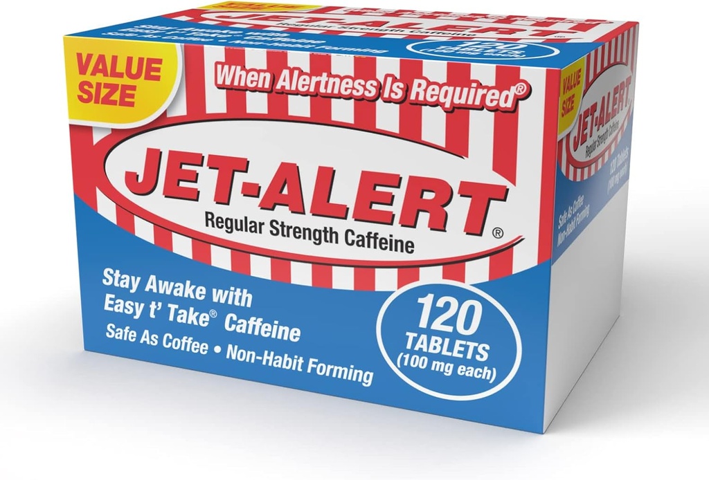 Jet-Alert 100 MG Κάθε καρτέλα καφεΐνης 120 κόμης